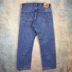 Vintage Levis 505 Denim Jeans Mens Sz 36x30 Dark Wash Straight Leg Y2K Regular